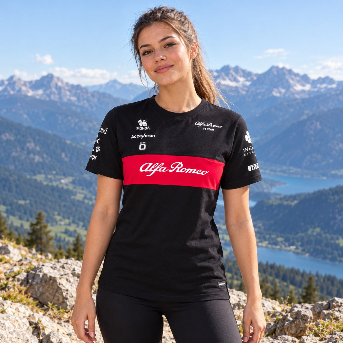 Tričko Alfa Romeo F1 Team – černé – ilustrační foto (AI)
