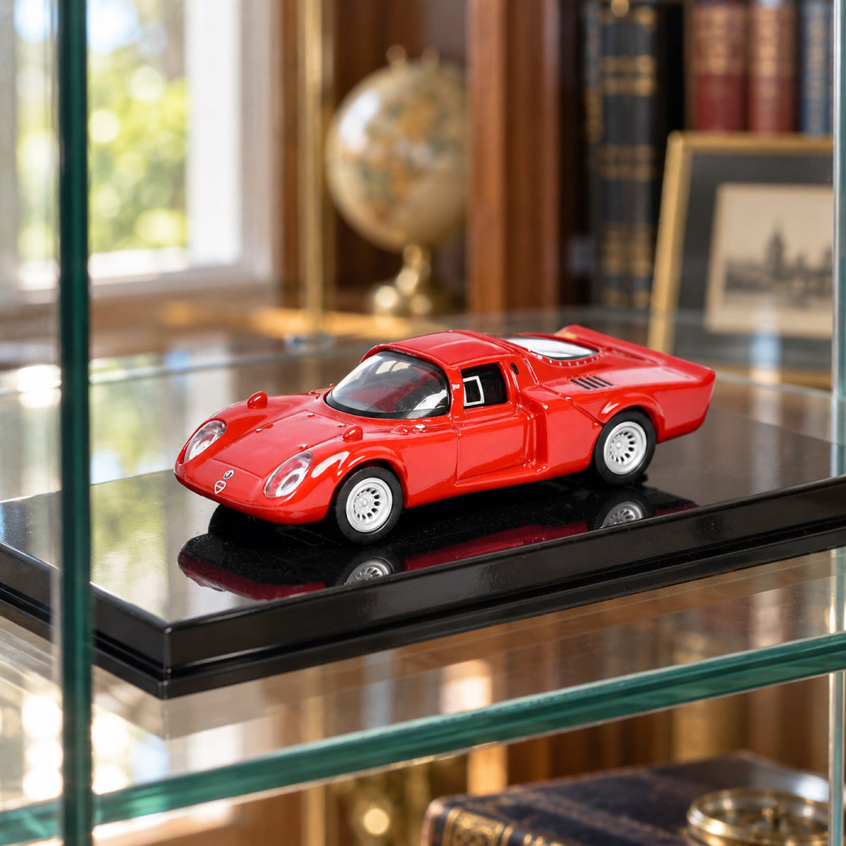 Model Alfa Romeo 33.2 – tisková konference 24h Daytona 1968 – ilustrační foto (AI)