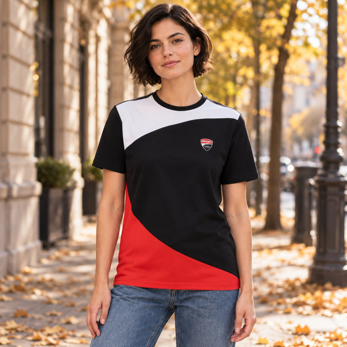 Tričko Ducati Corse Casual s logem – černé – ilustrační foto (AI)