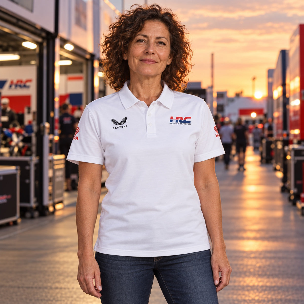 Týmová polokošile HRC Honda MotoGP HRC – bílá – ilustrační foto (AI)