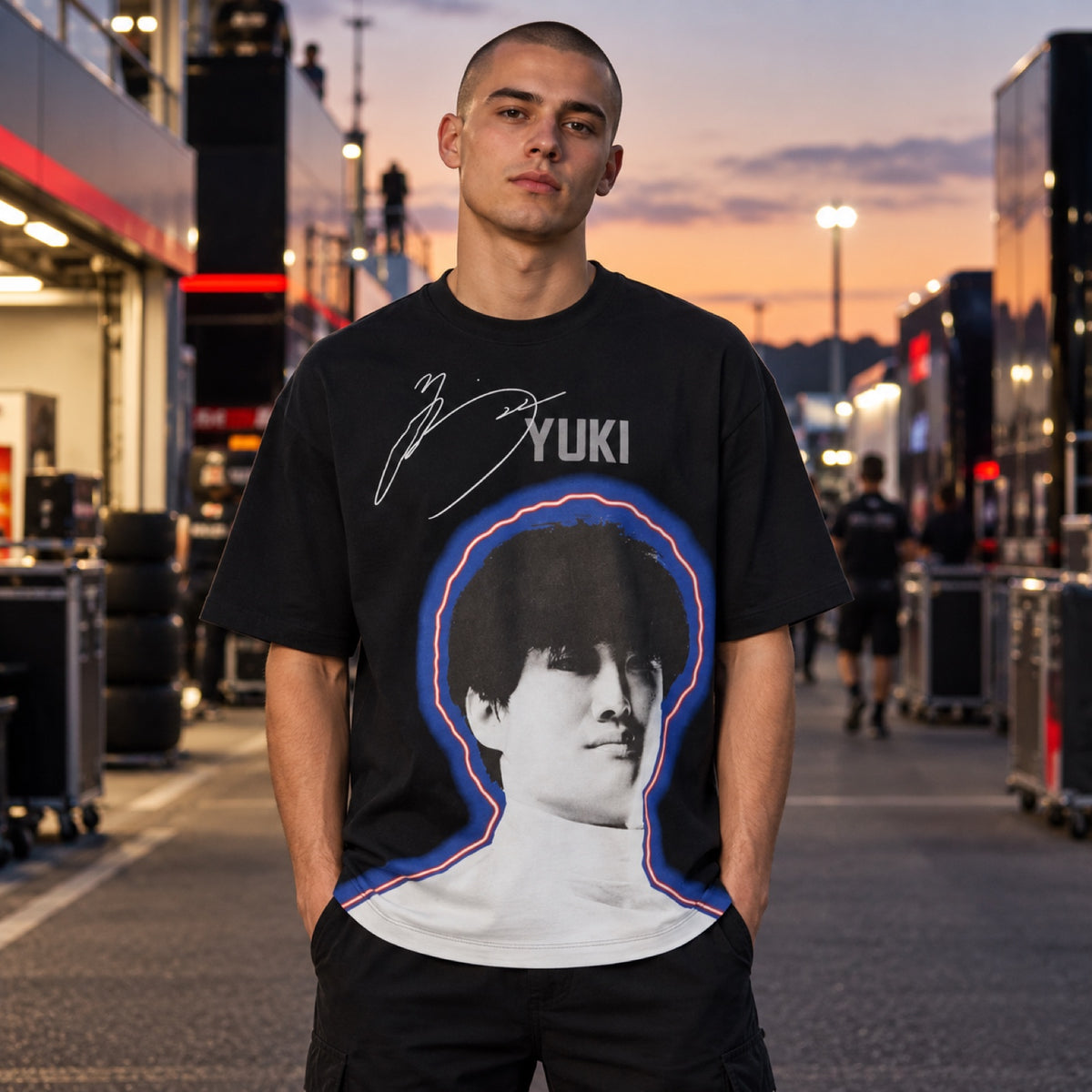Tričko pro fanoušky HUGO x Visa Cash App RB – Yuki Tsunoda – ilustrační foto (AI)