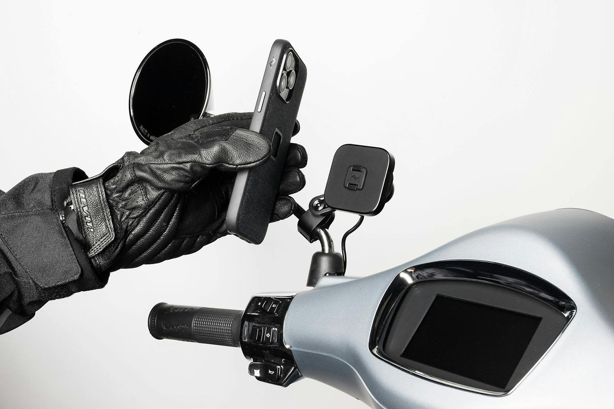 Držák na motorku Peak Design Motorcycle Mount Mirror Mount s nabíjením - černý