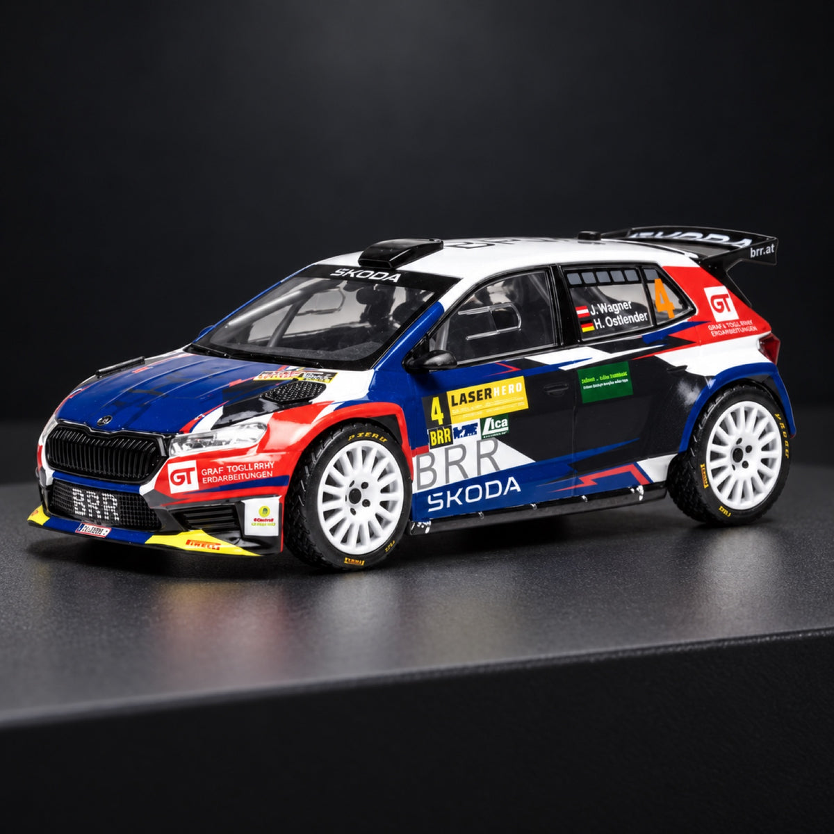 Model IXO Škoda Fabia Rally2 – Lavanttal Rally 2024 #4 Wagner – Ostlender – ilustrační foto (AI)