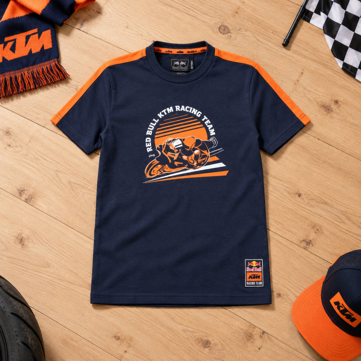 Dětské tričko KTM Red Bull Racing GRID – tmavě modré – 164 cm – ilustrační foto (AI)