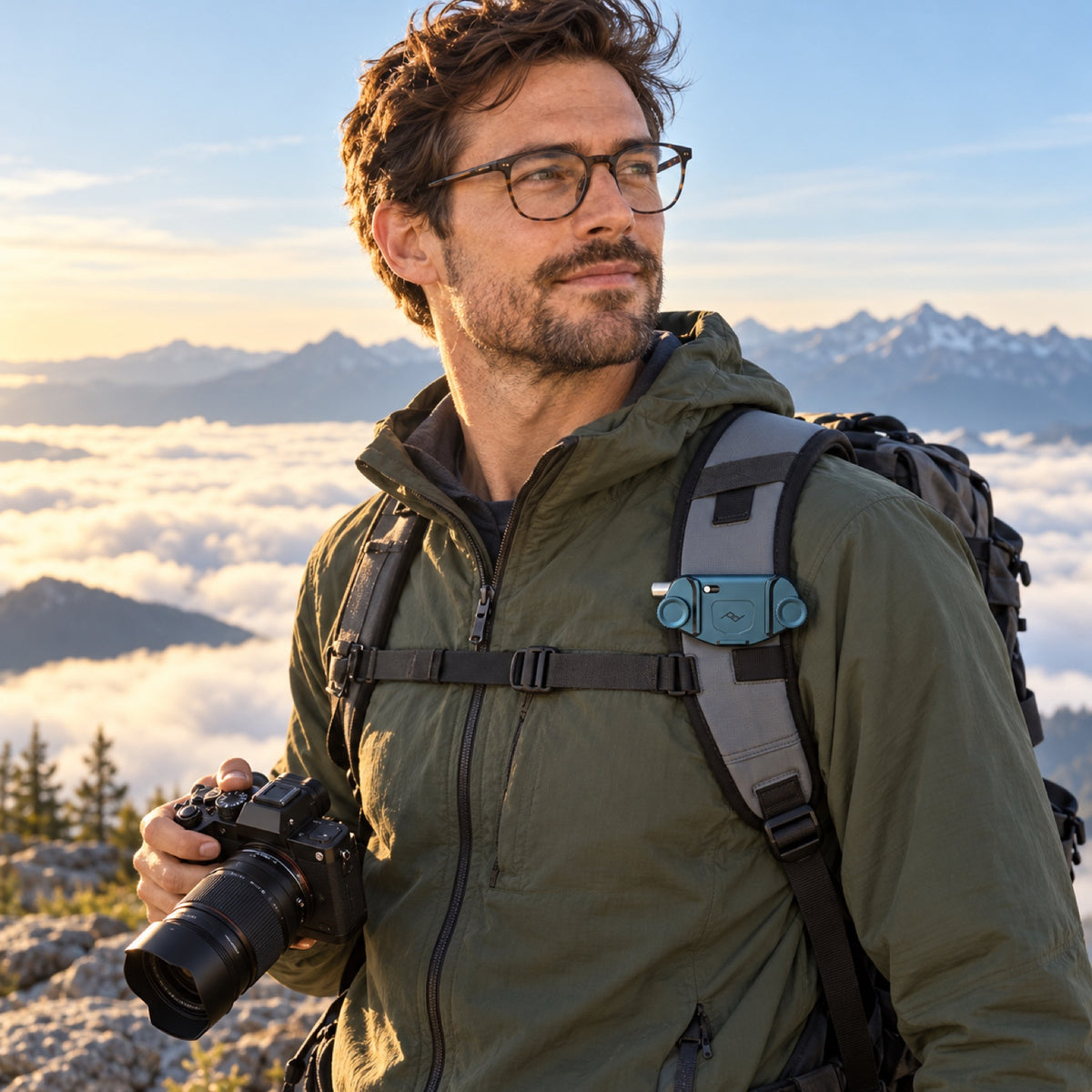 Klip na fotoaparát Peak Design Capture (v3) – Ocean – Standard Plate – ilustrační foto (AI)