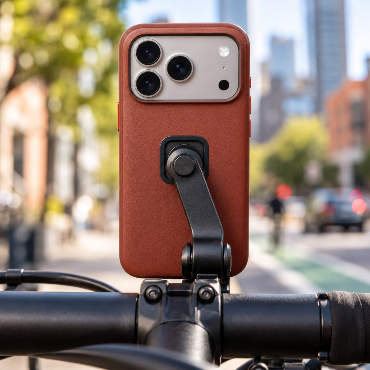 Pouzdro Peak Design Everyday Case Slimlink iPhone 18 Pro Max – Redwood Clarino – ilustrační foto (AI)