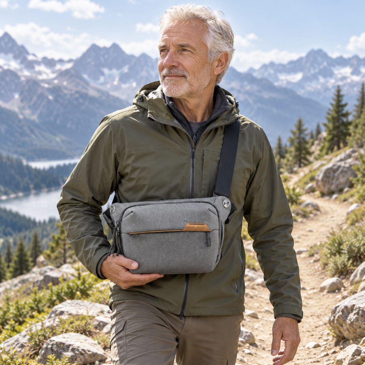 Taška přes rameno Peak Design Everyday Sling 6L v2 – Ash – ilustrační foto (AI)