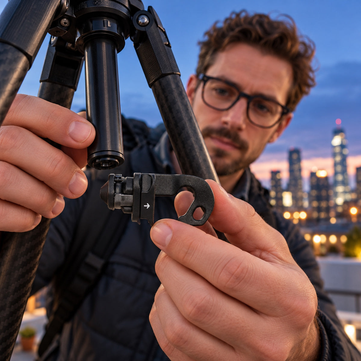 Háček na středový sloupek stativu Peak Design Travel Tripod Center Column Hook – ilustrační foto (AI)