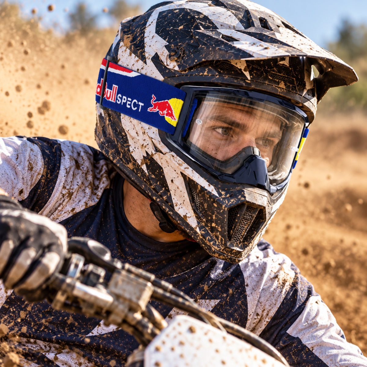 Motokrosové brýle Red Bull Spect STRIVE – modré, čiré sklo – ilustrační foto (AI)