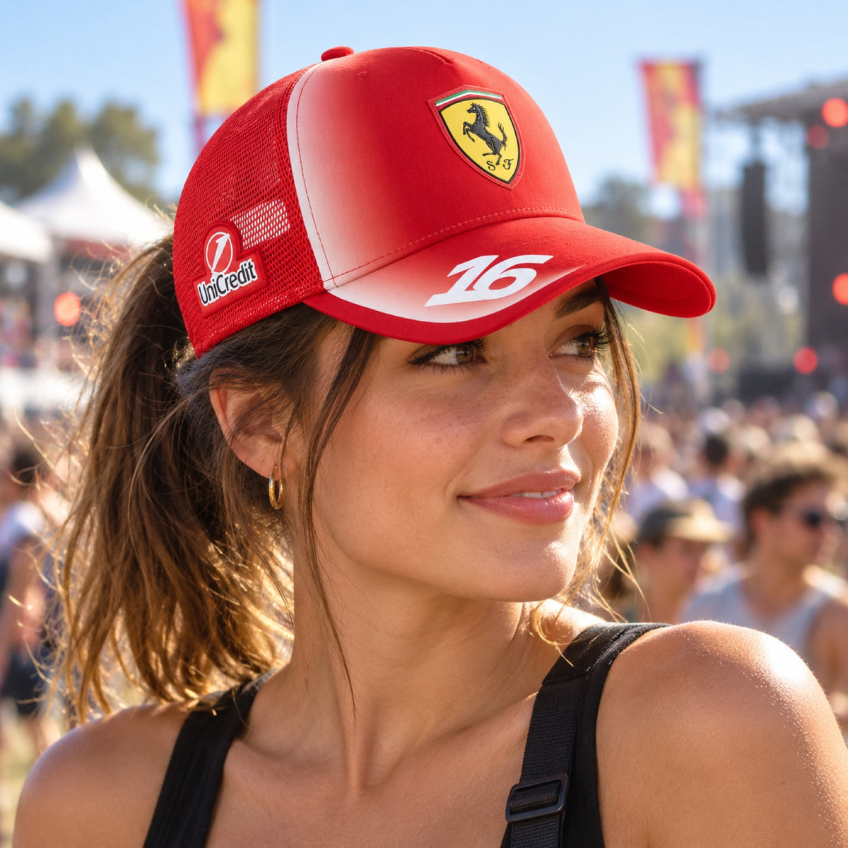 Síťovaná kšiltovka Charles Leclerc Scuderia Ferrari F1 x Puma – Team Edition – ilustrační foto (AI)
