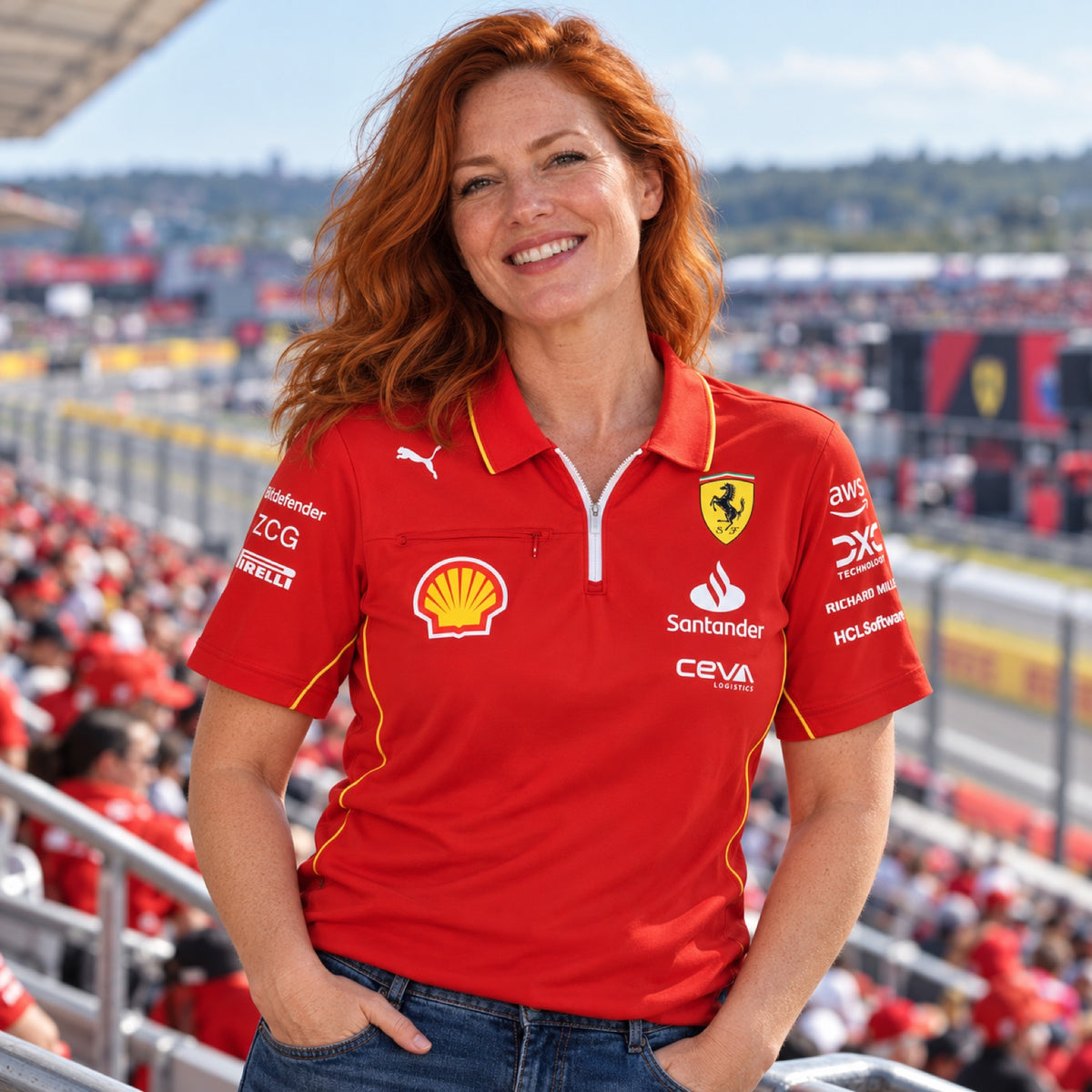Týmová polokošile Scuderia Ferrari F1 PRO – červená – ilustrační foto (AI)