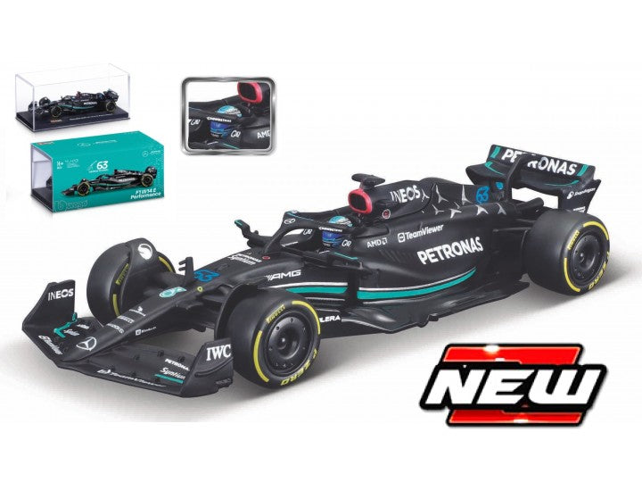 Model Mercedes AMG Petronas F1 W14 Bburago #63 George Russell 2023 v měřítku 1:43 Signature