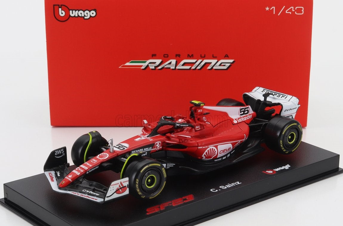 Model Scuderia Ferrari SF-23 Bburago #55 Sainz Las Vegas 2023 v měřítku 1:43 Signature