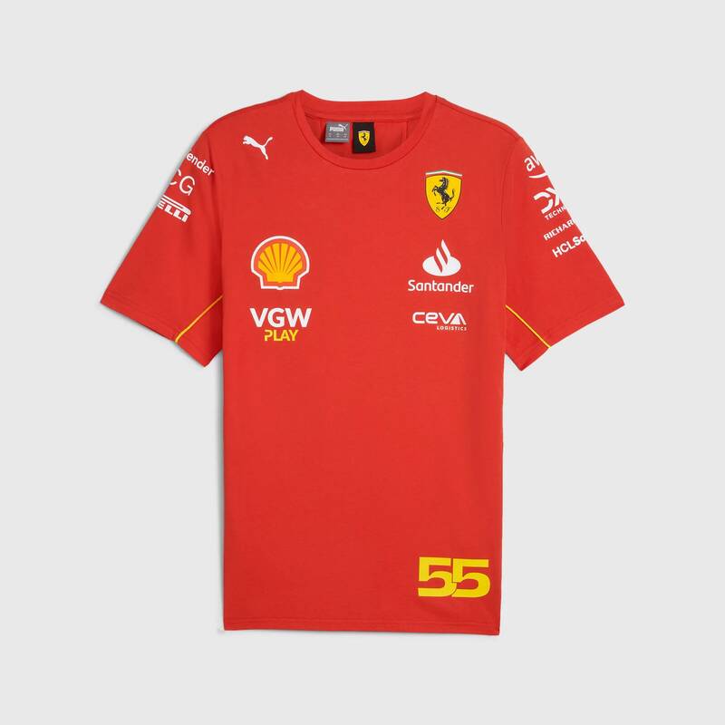 Týmové tričko Carlos Sainz - Scuderia Ferrari F1 červené