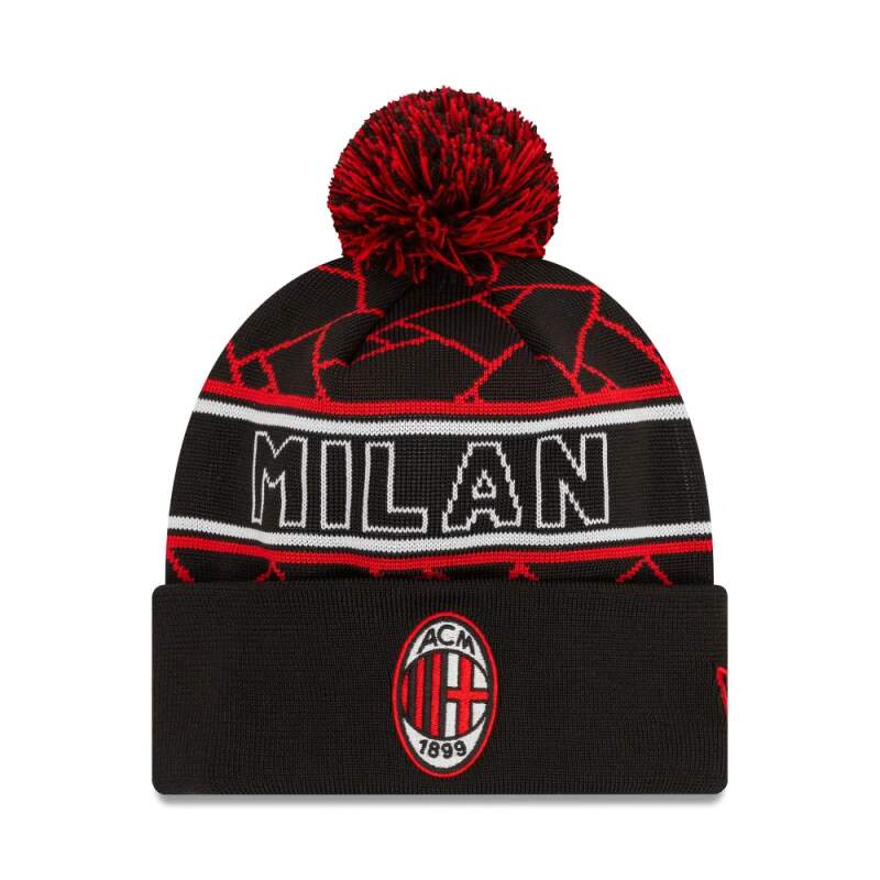 Zimní čepice AC MILAN vintage černá s bambulí