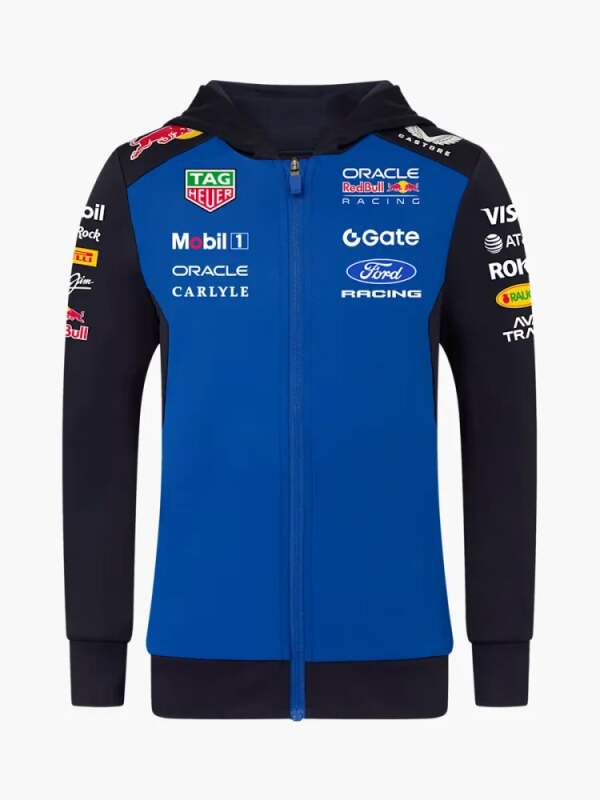 Dětská mikina na zip Oracle Red Bull Racing s logy sponzorů - týmová edice