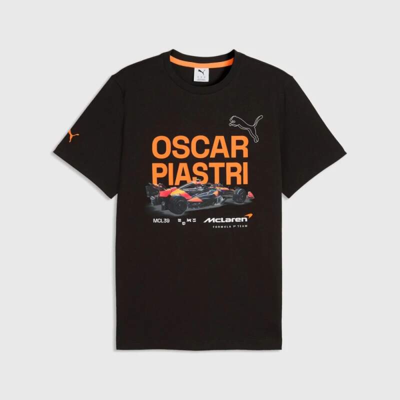 Tričko Oscar Piastri - McLaren F1 černé - fanouškovská edice