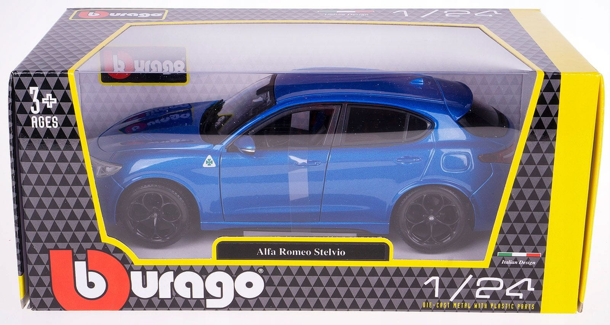 Model Alfa Romeo Stelvio Q4 Quadrifoglio 1:24 modré
