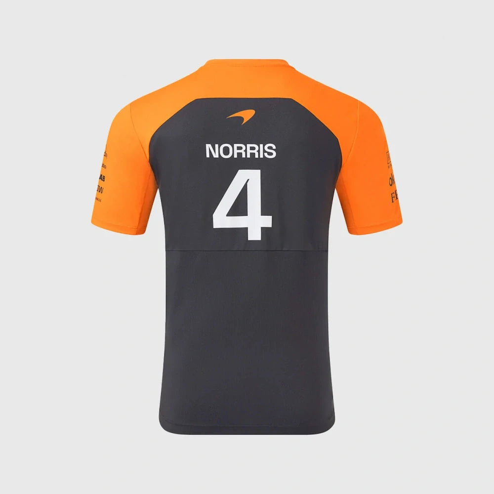 Týmové tričko McLaren F1 Lando Norris s logy sponzorů – tmavě šedé