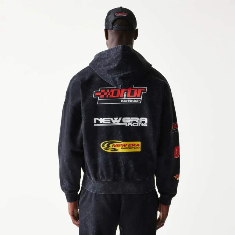Mikina na zip Oracle Red Bull Racing NE LINEAR černá - oversize