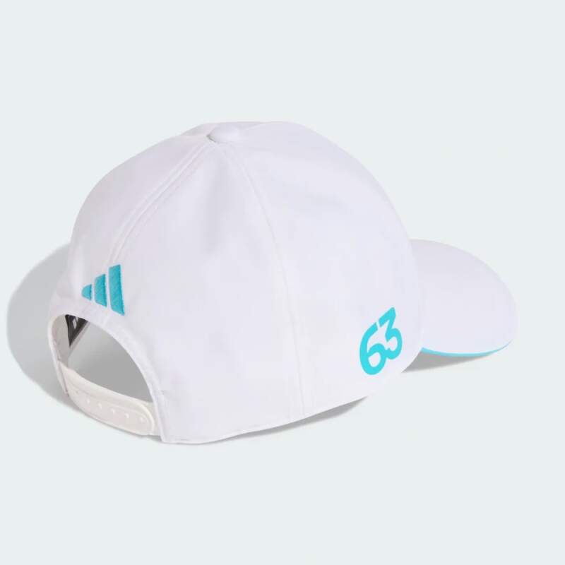 Bílá kšiltovka George Russell Mercedes AMG Petronas F1 x Adidas - týmová edice