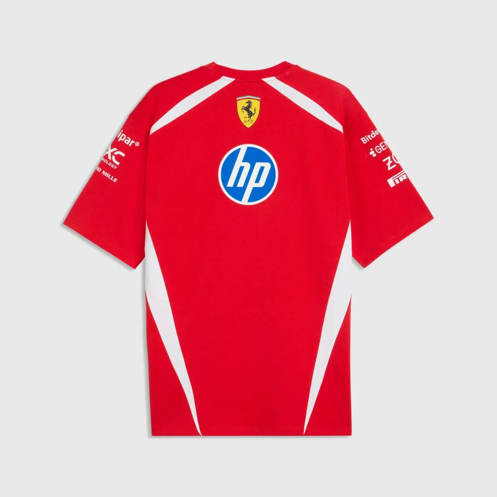 Tričko jezdce Scuderia Ferrari F1 x Puma Charles Leclerc #16 – červené, oversized