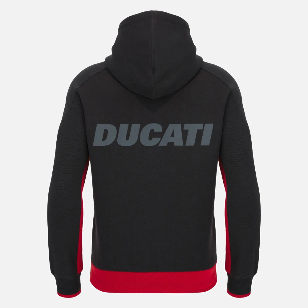 Mikina Ducati x Macron na zip s logem – černá