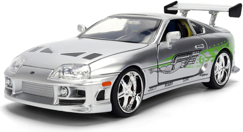 Model Jada Rychle a zběsile Brian's Toyota Supra 1995 v měřítku 1:24 – 25th Anniversary Silver