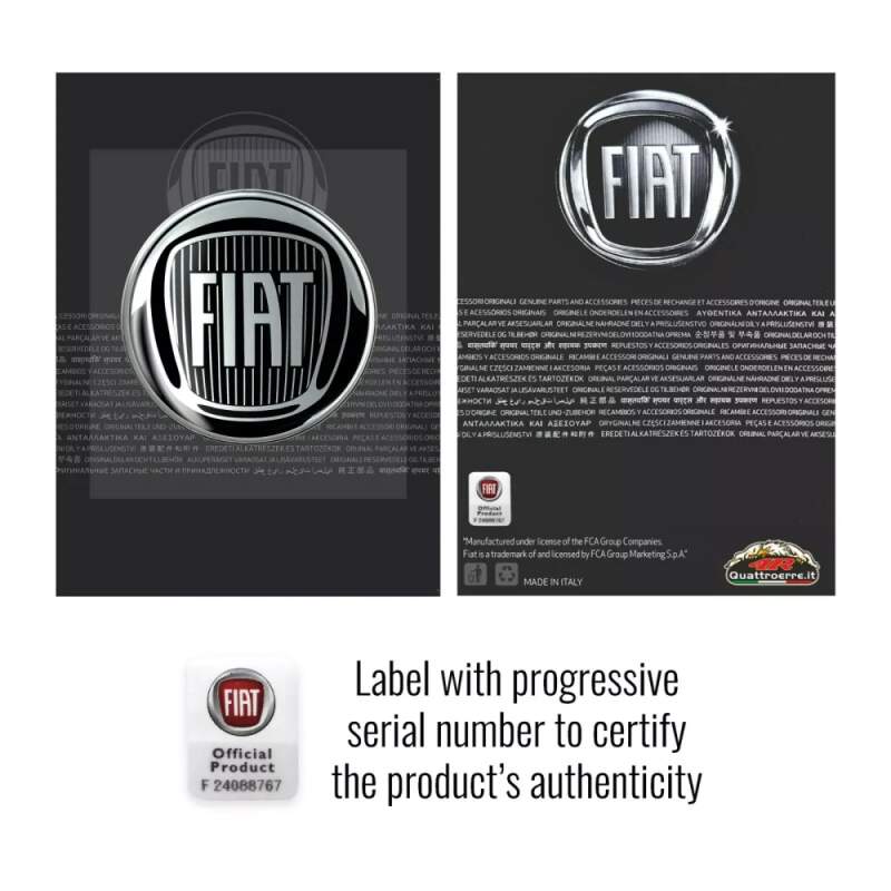 Fiat logo samolepka 3D černá 58mm