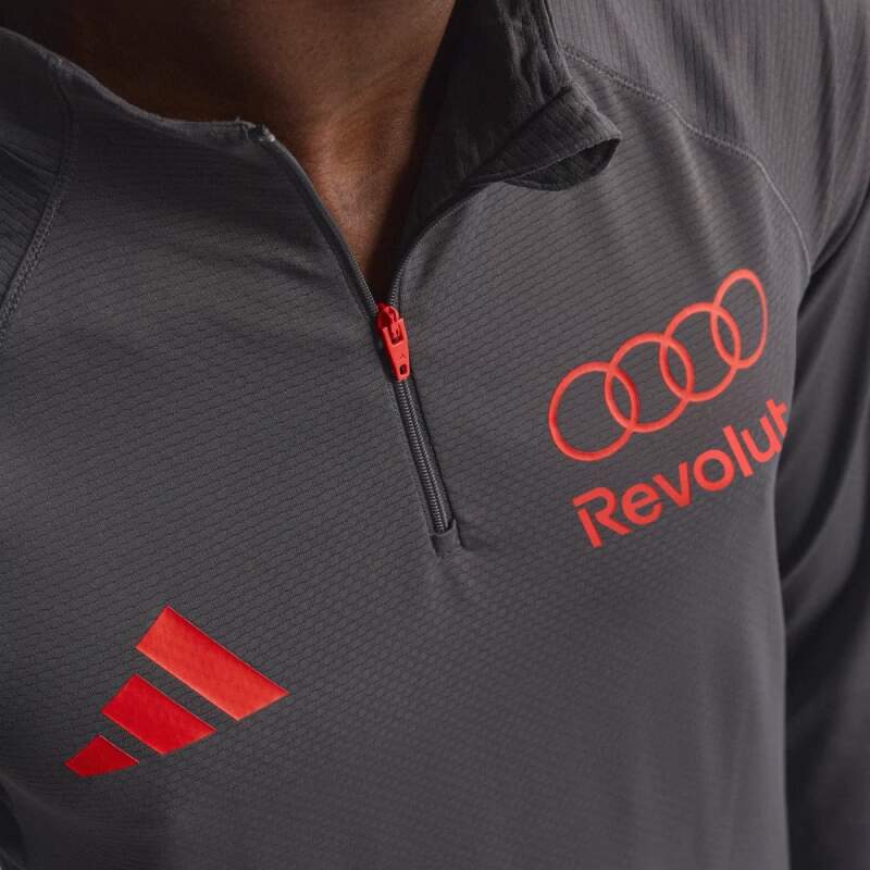 Sportovní mikina Audi Revolut F1 šedá s logy sponzorů x Adidas - týmová edice