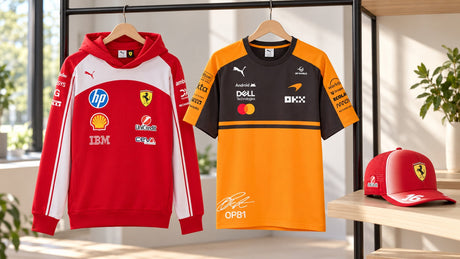 Týmové kolekce F1 2026: Ferrari vs McLaren vs Red Bull vs Mercedes – čím se liší a co vybrat – ilustrační obrázek vytvořený pomocí AI