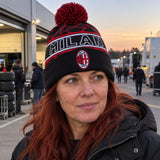 Zimní čepice s bambulí AC MILAN Vintage – černá – ilustrační foto 2 (AI)