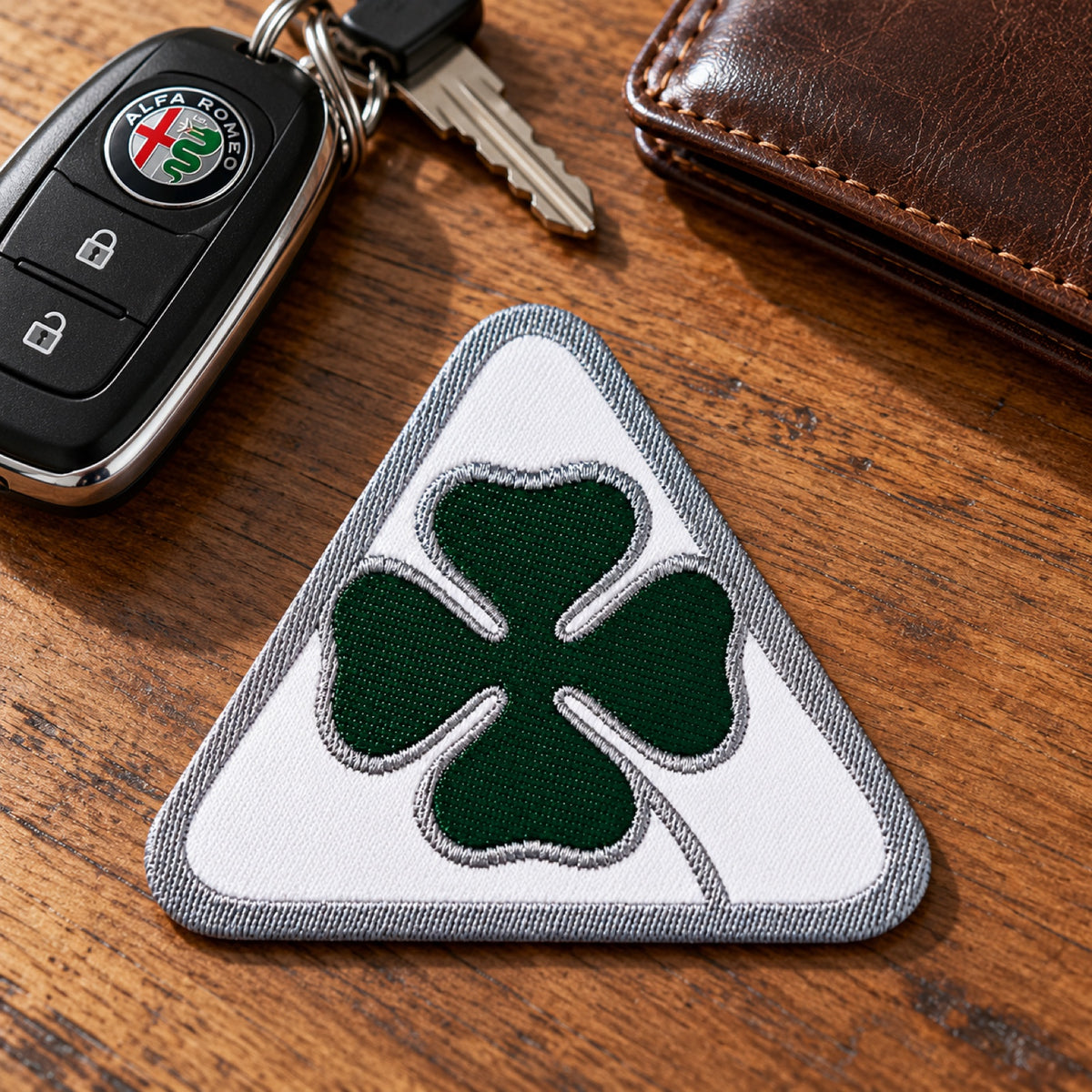 Nášivka Alfa Romeo Quadrifoglio – 50 mm – ilustrační foto (AI)