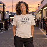 Tričko Audi Revolut F1 x Adidas – béžové, Lifestyle Edition – ilustrační foto (AI)