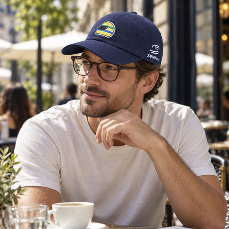 Kšiltovka Ayrton Senna Helmet – tmavě modrá – ilustrační foto (AI)