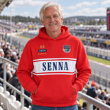 Mikina s kapucí Ayrton Senna Legend – červená – ilustrační foto (AI)