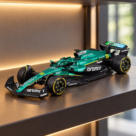 Model Bburago Aston Martin F1 AMR25 #18 Lance Stroll 2025 – ilustrační foto (AI)