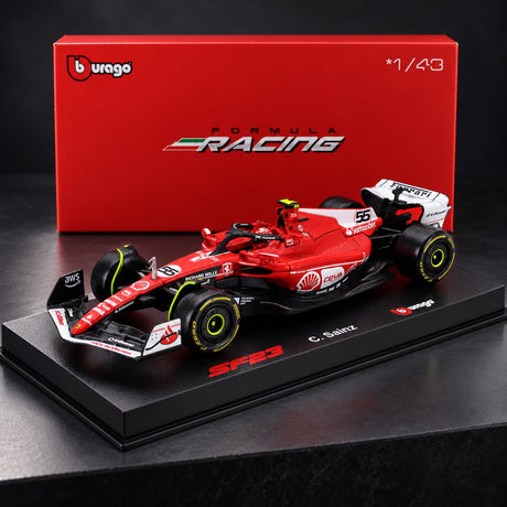 Model Scuderia Ferrari SF-23 BBurago #55 Sainz Las Vegas 2023 v měřítku 1:43 Signature – ilustrační foto (AI)