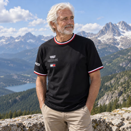 Týmové tričko Cadillac F1 x Tommy Hilfiger – černé – ilustrační foto (AI)