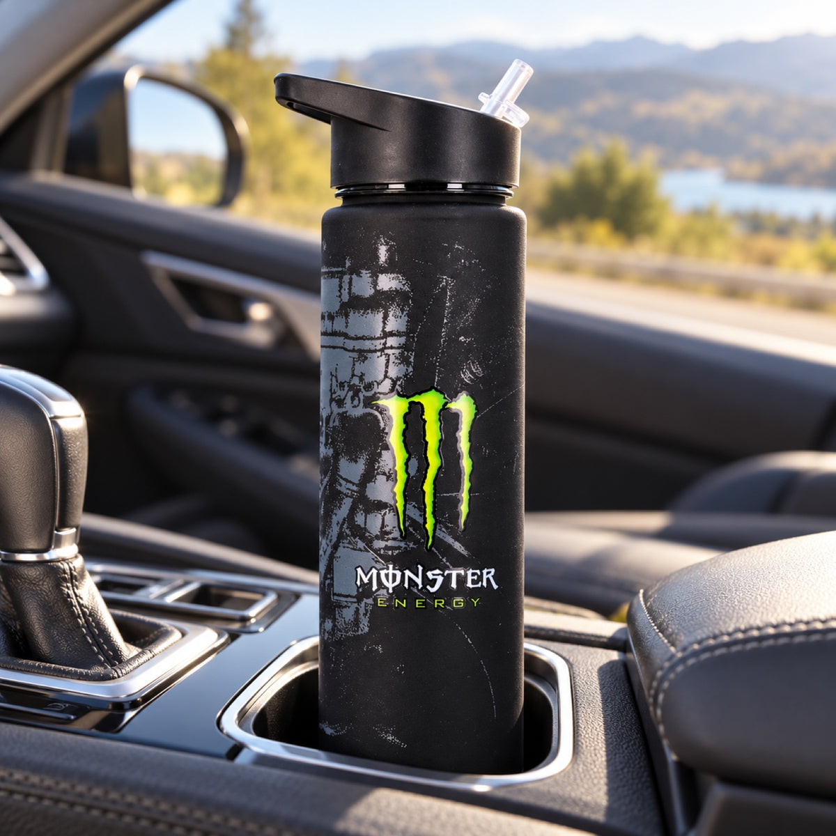 Láhev na vodu Ducati Corse – Monster Energy s logem – ilustrační foto (AI)