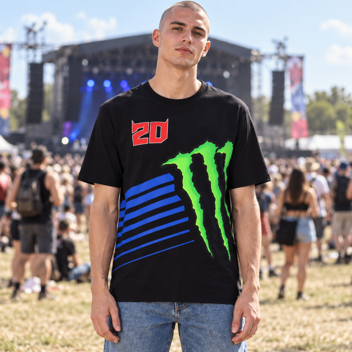 Tričko Fabio Quartararo s logem Monster Energy – černé – ilustrační foto (AI)