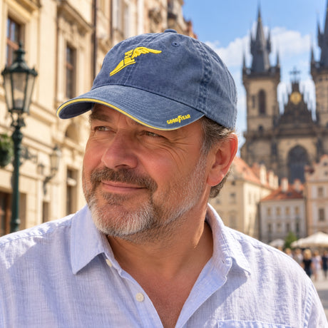 Kšiltovka pro fanoušky Goodyear Wingfoot – světle modrá – ilustrační foto (AI)