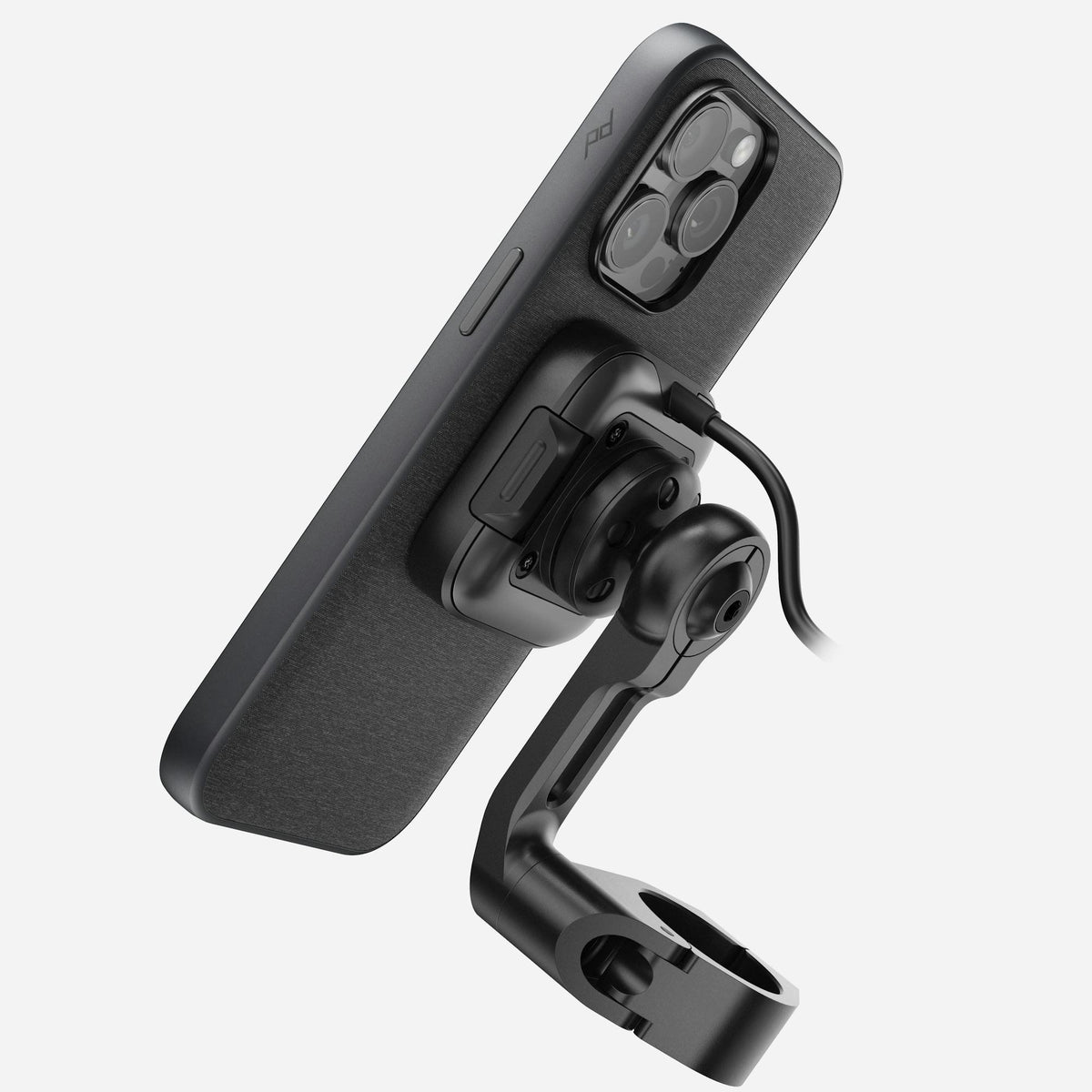 Držák na motorku Peak Design Motorcycle Mount Bar Mount v2 s nabíjením - černý