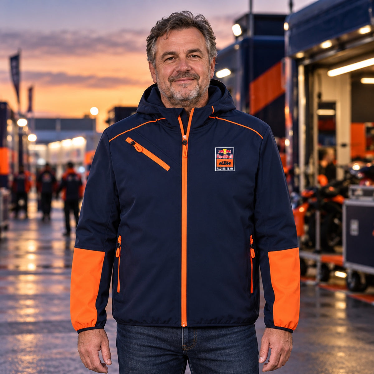 Softshellová bunda KTM Red Bull Racing GRID – tmavě modrá – ilustrační foto (AI)