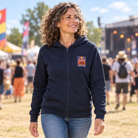 Mikina s kapucí KTM Red Bull Racing Casual – tmavě modrá – ilustrační foto (AI)