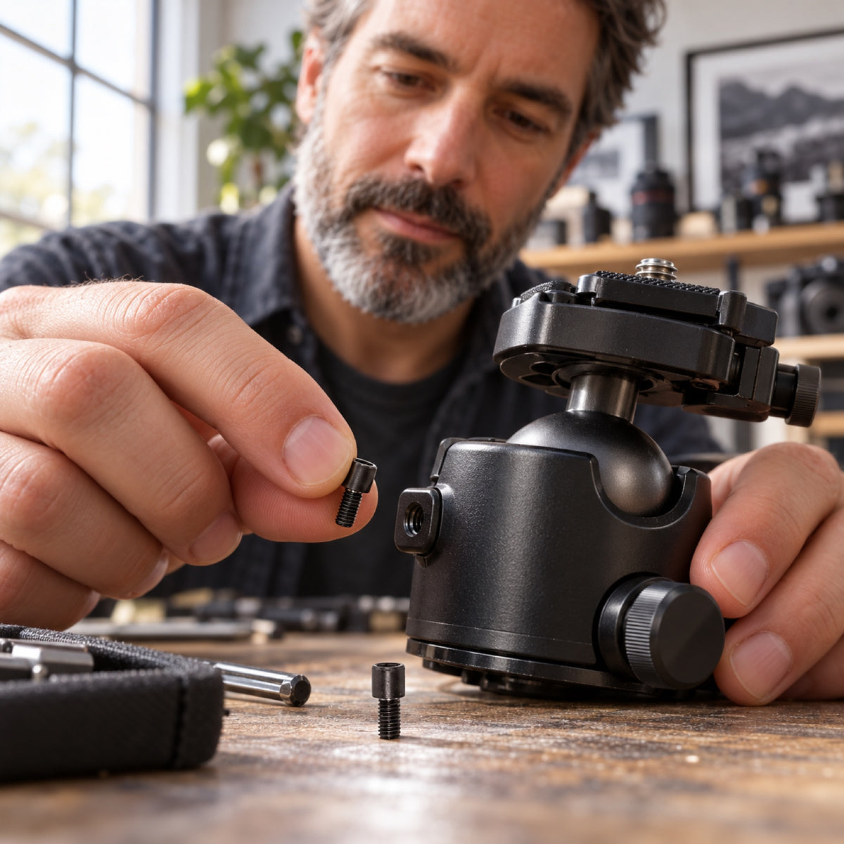 Sada šroubů 2,5 mm pro kulovou hlavu Peak Design – ilustrační foto (AI)