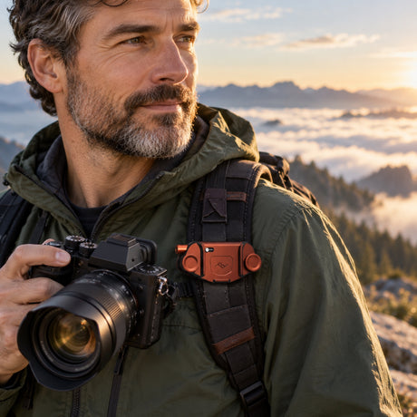 Klip na fotoaparát Peak Design Capture (v3) – Eclipse – Standard Plate – ilustrační foto (AI)