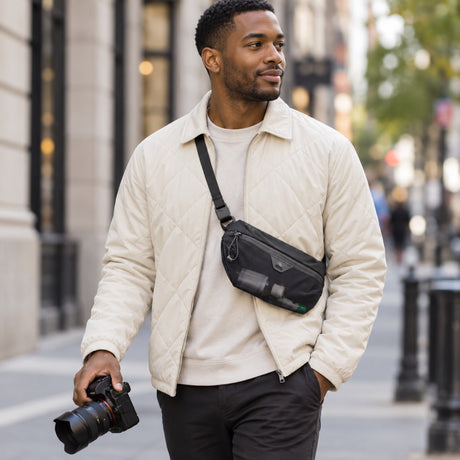 Popruh na nošení Peak Design Flathook Carry Strap – černý – ilustrační foto (AI)