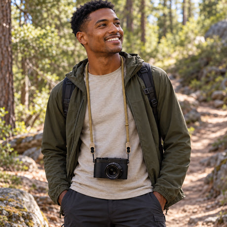 Lanový popruh na fotoaparát Peak Design Form Rope Camera Strap Long – Kelp – ilustrační foto (AI)