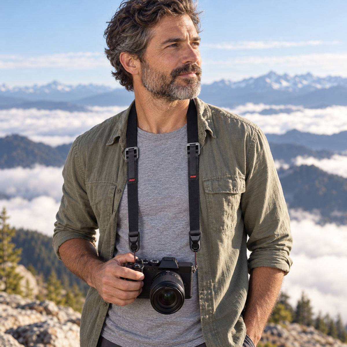 Popruh na fotoaparát Peak Design Leash Camera Strap – černý – ilustrační foto (AI)